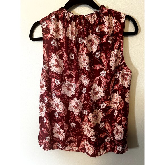 Ann Taylor Women's Petite LP Tank Top Red & Pink Floral (Pre-Loved) - Picture 2 of 8